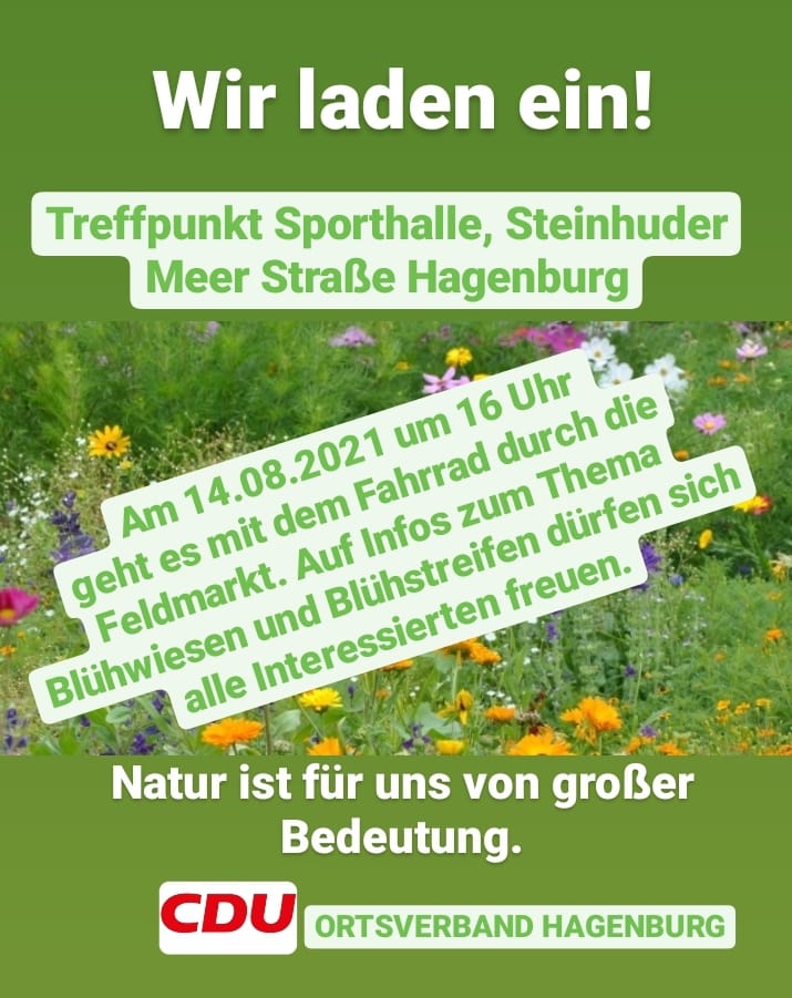 Einladung mit dem Fahrrad durch die Feldmarkt