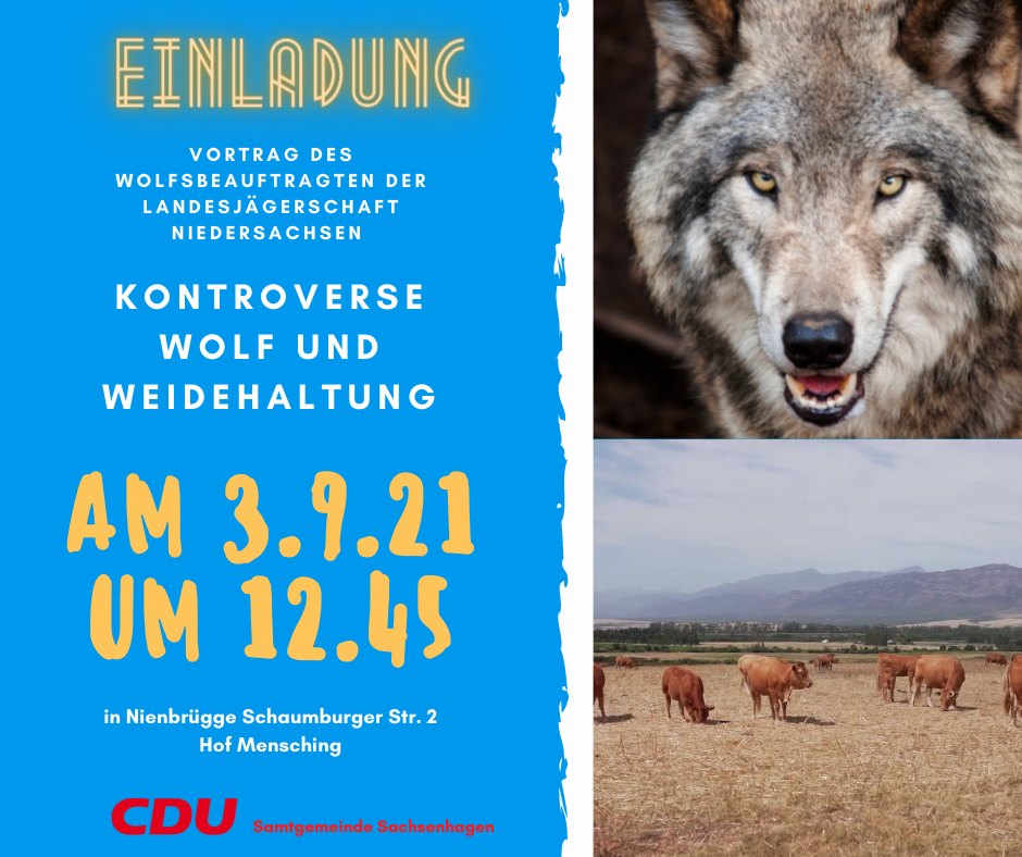 Einladung Vortrag Wolfsbeauftragter